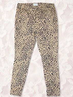 crown & ivy Tan and Black Cheetah Print Pants 10